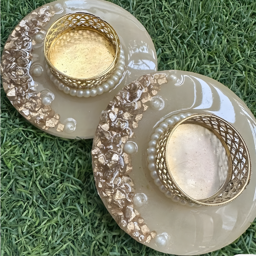 Elegant diya holder for festive decor 2 Piece Set